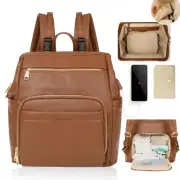 Diaper Bag Backpack Leather Large Baby Diaper Bag Essentials With 18 Organizi...