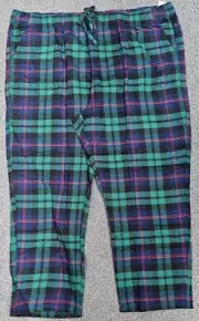Old Navy Loungewear PJ Pants Flannel Green Blue Plaid Men's XXXXL New