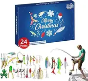 Fishing Gear Box - Fishing Advent Calendar | 24X Fishing Lures Set | Advent Calendar Fishing Christmas Countdown Fishing Lures Set