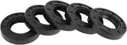 X AUTOHAUX Universal Oil Seal TC Double Lip W Steel Spring Seal Ring Rotary Shaft Seal 19x35x7mm High Pressure NBR Rubber Black 5 Pcs
