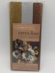 Lia Griffith Extra Fine Crepe Paper 3 Rolls Colors-Gold Silver Copper