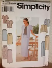 Simplicity Pattern 9159 Misses' Pants Skirt & Jacket Sewing Craft Project (H)