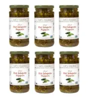 Diced Tamed Hot Jalapeno Peppers 6 Glass Jars 12 Fl.Oz each