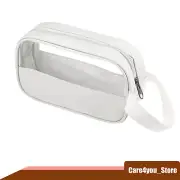 Toiletry Bag Large Travel Cosmetic Bags for Women Zipper Clear Portable White