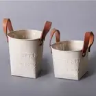 White Box Planter Metal Plant Pots Creative Flower Bucket