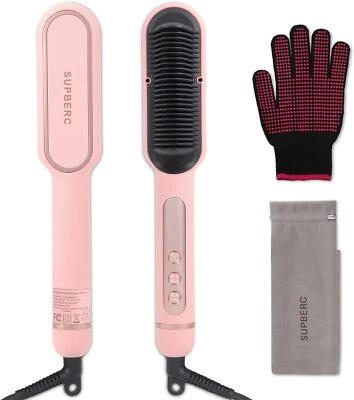 Negative Ionic Hair Straightener Brush 9 Temp 30s Fast Heating with LED Display