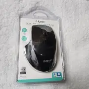 New iHome Wireless Mouse for Mac & PC Windows Thumb Rest Adjustable DPI Black