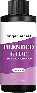 [finger secret] Blended Nail Glue 120ml - Gel Polish Glitter Powder Clear Mixer, Color Sequins Mixing, Multifunctional for DIY Nail Art Design