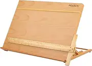 MEEDEN A2 Large Studio Artist Drawing & Sketching Board, Portable & Adjustable Solid Beech Wood Sketchboard for Students, Beginners & Artist- Wood Desktop/Tabletop Easel, 25 3/5" X 19" (A2)