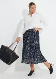 [ TS TAKING SHAPE ] Womens Polka Dot Pleated Skirt NEW RRP$129.95 | Size AU 18