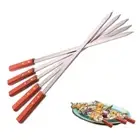 Large Barbecue Skewer Flat Extra Wide Reusable Shish Bbq Heavy Duty Strong Grill