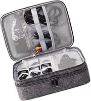 Waterproof Travel Pouch Kit Organize Your Electronics Cable Carrying Case Small Electronics Bag Data Cable Storage (Grey)