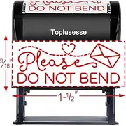Toplusesse Do Not Bend Stamp Self Inking Rubber Stamps Re-inkable Do Not Bend Stamp for Mailing Envelopes-Red Ink