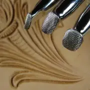 Stainless Barry King - 3-Piece Checkered Extra Steep Beveler Set (Leather Tools)