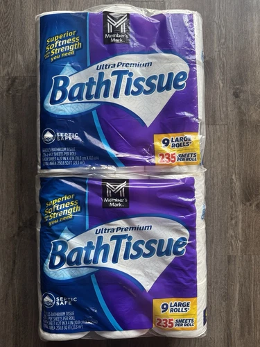 (18) Large Rolls Bath Tissue. Septic Safe ! 235 Sheets Per Roll !