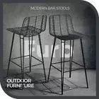 Furb Outdoor Bar Stools Set of 2 Metal Kitchen Counter Bar Stools Black