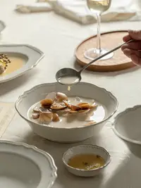 在飛比找松果購物優惠-復古高顏值餐具碗碟套裝 日式風格漸變陶瓷大湯碗家用麵碗拉麵碗