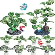 MyLifeUNIT Betta Fish Tank Decor, 10 Pack Silk Aquarium Plants for Aquarium Decoration and Fish Tank Decor