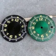 Green Black Watch Dial 29mm Super Lume Yellow Mark Fit NH35 NH36 Diver Watches
