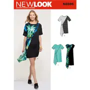 New Look Sewing Pattern N6596 6596 New Look Sewing Pattern Misses' Asymmetrical Dress