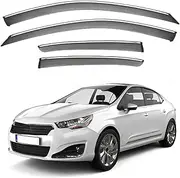 4Pcs Car Wind Deflectors for Citroen C4L for Lounge Mk2-B73 2012-2019, Side Window Ventilated Visors Rain Deflector