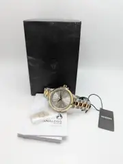 Nixon Optimist A1342-1921-00 Womens Silver Gold Stainless Steel Wristwatch