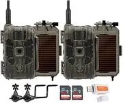 Stealth Cam 40MP Deceptor Max Cellular Trail Camera (2-Pack) Bundle with Stealth Cam Solar Power Panel (2-Pack), Trail Camera Holder (2-Pack), 32GB Memory Card (2-Pack), and Card Reader (9 Items)
