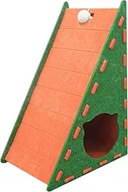 Cat Scratching Board, Triangular Felt Scratch Mat, Semi-Enclosed Climbing Toy, 55 x 40 x 30 cm for Claw Sharpening, Playtime, and Resting, Indoor Cat Enrichment Furniture