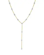 Meira T 14K White & Yellow Gold Diamond Bezel Lariat Necklace, 18