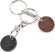 [Healeved] 2Pcs Shopping Trolley Token Keychain Durable Key Ring for Easy Access to Shopping Carts Portable Keychain Coin Holder Stylish Key Ring for Bags Backpacks