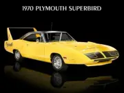 1970 Plymouth Superbird in Yellow & Black Metal Sign: 12x16" & Free Shipping