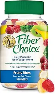 Fiber Choice Nutritional Prebiotic Supplement Assorted Fruit Gummy 90 Count