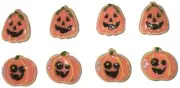 JACK O LANTERN Halloween Push Pins - Handmade Decorative Set of 8