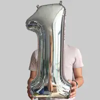在飛比找蝦皮購物優惠-32寸大號數字氣球鋁膜氣球鋁箔氣球派對佈置裝飾銀色創意氣球批