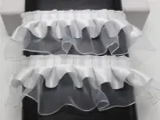 5 Meters White Double Layer Ruffle Unilateral Organza Satin Ribbon Trim 55mm