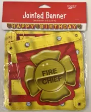 Firefighter Fire Engine Red Kids Birthday Party Decoration Jointed Letter Banner