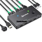KVM201TC 4K USB-C/HDMI 2 Port KVM Switch HDMI KVM Switch for U Disk Keyboard