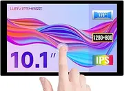 Waveshare 10.1inch Capacitive Touch IPS Mini Display Compatible with Raspberry Pi 5/4B/3B+/3A+, 1280×800 Hardware Resolution, DSI Interface,Small Monitor