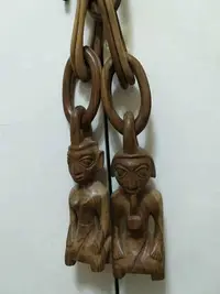 在飛比找Yahoo奇摩拍賣-7-11運費0元優惠優惠-非洲埃塞俄比亞土著馬賽人木雕藝術手工雕刻非洲酋長夫婦木雕掛件