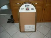 Miller Lite Beer Sign Menu /License / Specials / Advertising / Cork Board Holder