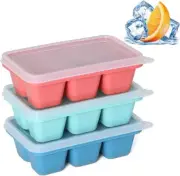 Ice Cube Trays for Freezer 3 Pack - Mini Ice Cube Trays with Lid & Easy-Release