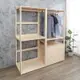 柏蒂家居-菈米5.3尺開放式實木衣櫃組合(三抽收納抽屜+三吊桿-兩色可選)
