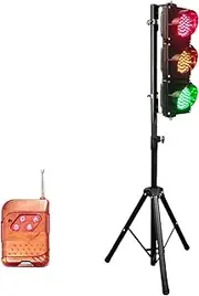Traffic Light Traffic Light for Kindergarten Education with Tripod and Remote Control, Height Adjustable (1.2-1.6 m/47.2-63 inches), Suitable for Children's Education, Temporary Construction Site