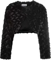 [Bonnie Jean] Girls Size 12M-16 Faux Fur Swirl Shrug Sweater Jacket
