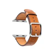 Classic Square Buckle Leather Watch Strap for Apple Watch Series Pin Buckle Strap-Brown-38/40mm