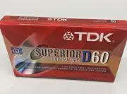 Set of 6 (SIX) TDK Superior Normal Bias D60 Blank Cassette Audio Tapes NIP