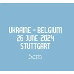 2024 年比利時大戰烏克蘭比賽細節熨燙熱轉印足球補丁徽章