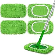 Yicotira Reusable Microfiber Mop Pads Compatible with Swiffer Sweeper- 4 Pack Dry Sweeping Cloths & Wet Mopping Cloths - Washable Wet Pads Refill for Mopping Floors (Mop is not Included)