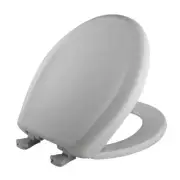 Soft Close Round Plastic Closed Front Toilet Seat In Silver Removes For Easy And
