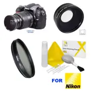 Wide Angle Macro Close Up Fisheye Lens for Nikon D3300 D3200 D3100 + CPL FILTER
